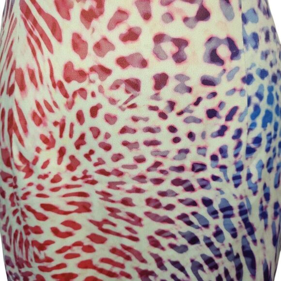Black Halo Size 0 Multi-Color Ombre Animal Print Dress RTR Strapless USA Made - Picture 11 of 16